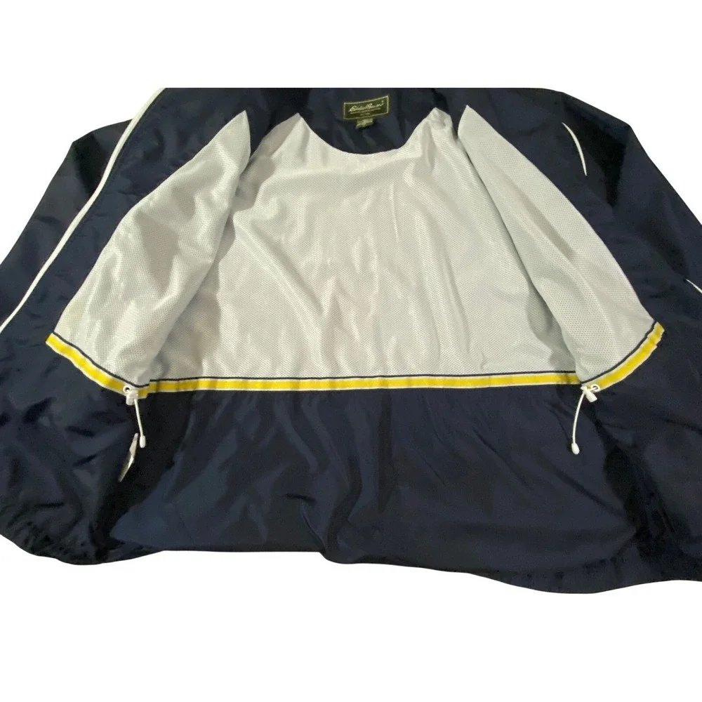 Eddie Bauer Mens Navy Blue Ripstop Windbreaker‎ Jacket Mesh Lined XL 22512111